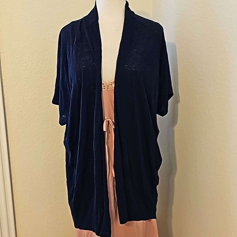 Malo cardigan linen short sleeve sweater size small.